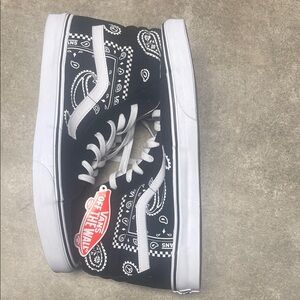 Vans Bandana Pattern Black and White Sneakers